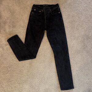 Denim Forum Yoko High Rise Black Straight Leg Jeans